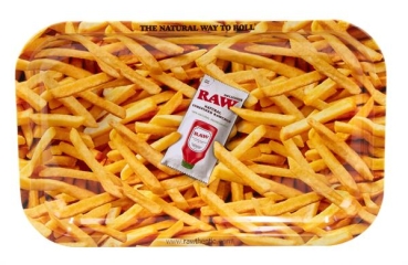 RAW Dreh-Tablett - Rolling Tray SMALL "Frites/French Fries" ca. 27,5x17,5x2,5cm